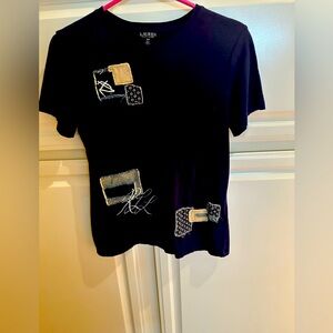 Ralph Lauren,  Graphic Jersey T-Shirt size small used like new color dark blue